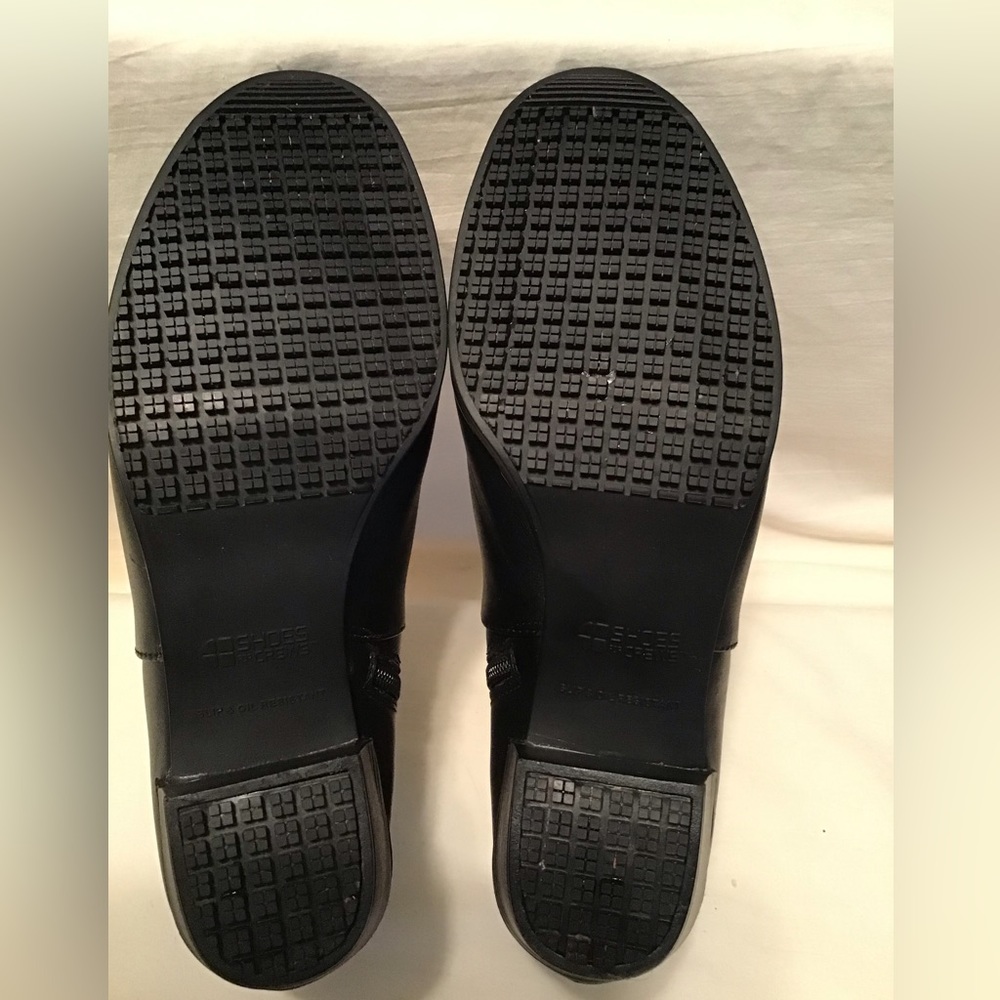 Shoes For Crews Delilah Black Leather Ankle Boot.Euc Gem